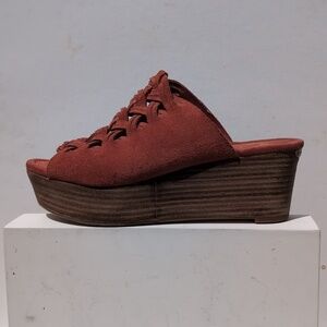 Michael Kors Rust Suede Platform Sandals Size 6.5M